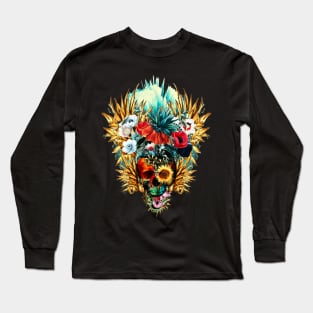 Floral Skull Vivid Long Sleeve T-Shirt